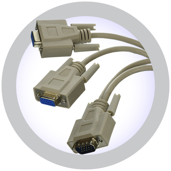 10 Inch VGA Split Cable (HD15M to 2X HD15F) - Custom Cables